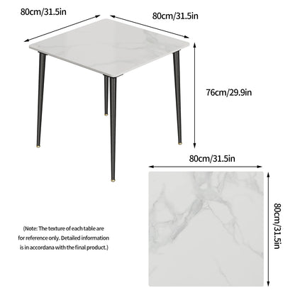Marble Square Dining Table and Chairs for 4 Restaurant, Kitchen, Cafe Shop or use as a Desk.