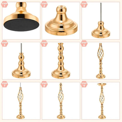 Elegant 20 Pcs Tall Large Metal Flower Arrangement Vase Stand or Candle Holder Wedding Centerpiece for Table Decorations