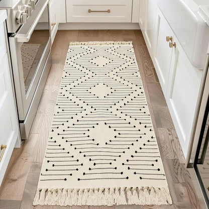 2'x6' Lightweight Woven Farmhouse Washable Runner Rug with Tassel for Hallway or Kitchen