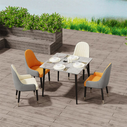 Marble Square Dining Table and Chairs for 4 Restaurant, Kitchen, Cafe Shop or use as a Desk.