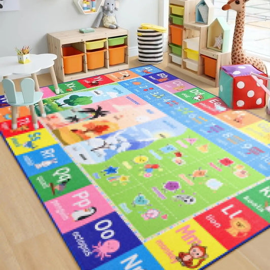 Colorful Educational & Fun Gaming Area Rugs for Kids Room, Bedroom, Playroom