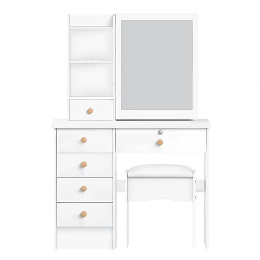 6 Drawers Makeup Vanity Desk with Sliding Mirror for Bedroom